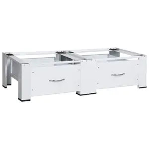 vidaXL Double Washing and Drying Machine Pedestal with Drawers White